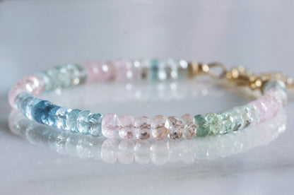 Aquamarine morganite bracelet