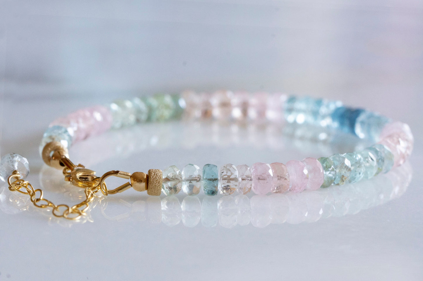 Aquamarine morganite bracelet
