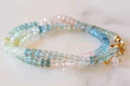 Aquamarine multicolor necklace