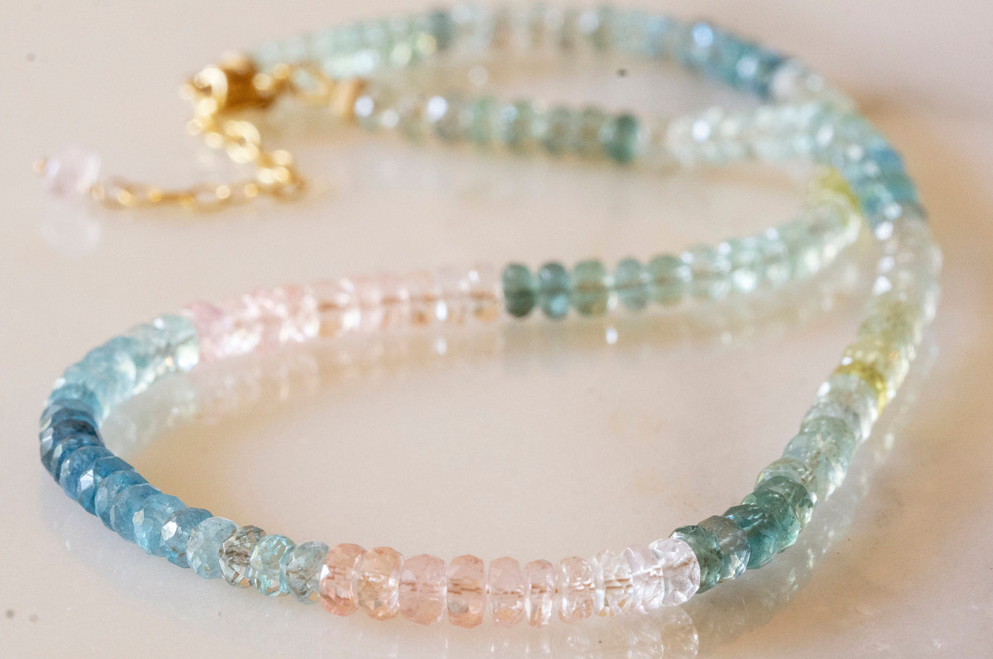 Aquamarine multicolor necklace