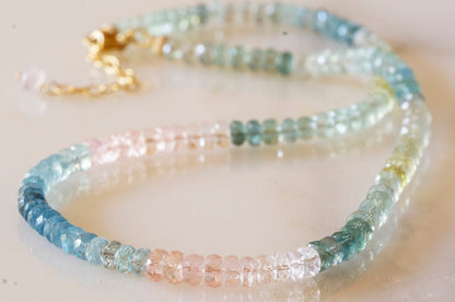 Aquamarine multicolor necklace