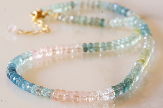 Aquamarine multicolor necklace