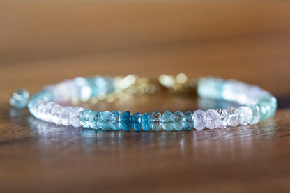 Aquamarine morganite bracelet