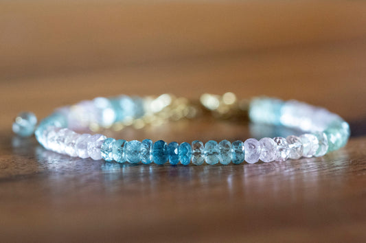 Aquamarine morganite bracelet