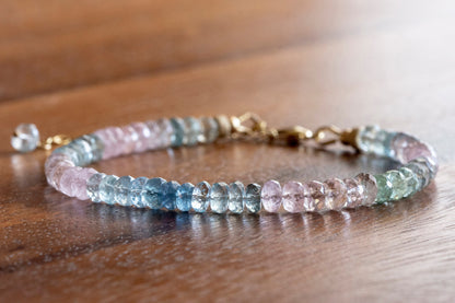Aquamarine morganite bracelet