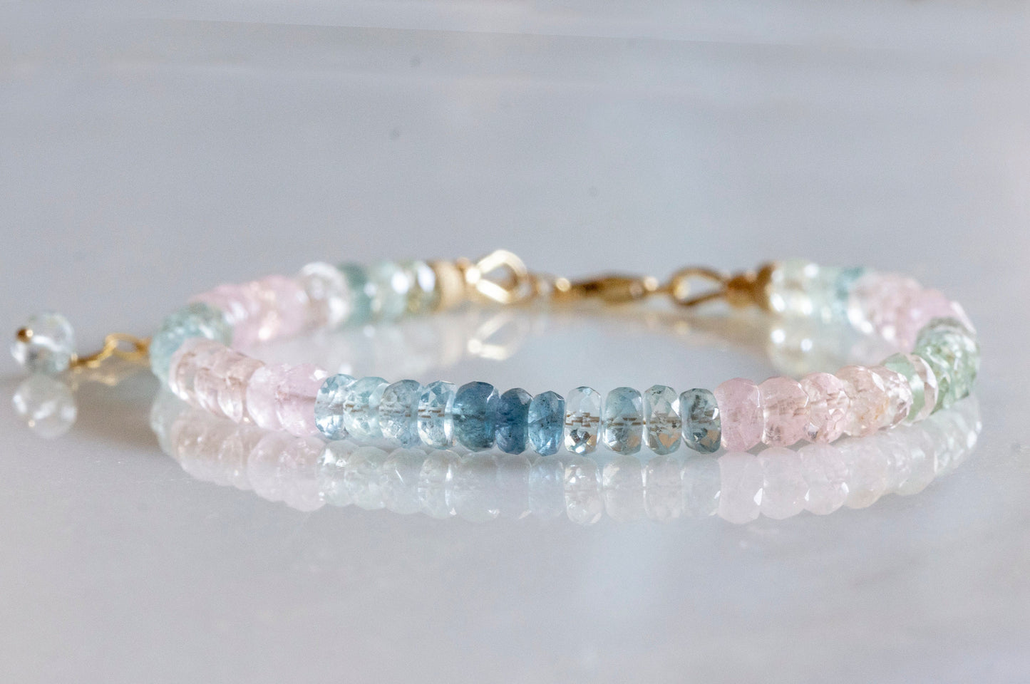 Aquamarine morganite bracelet