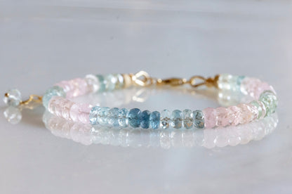 Aquamarine morganite bracelet