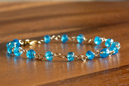 Blue topaz wire wrapping bracelet