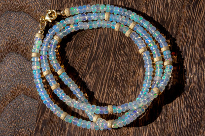 Opal gold filled beads necklace