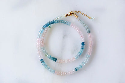 Aquamarine morganite necklace