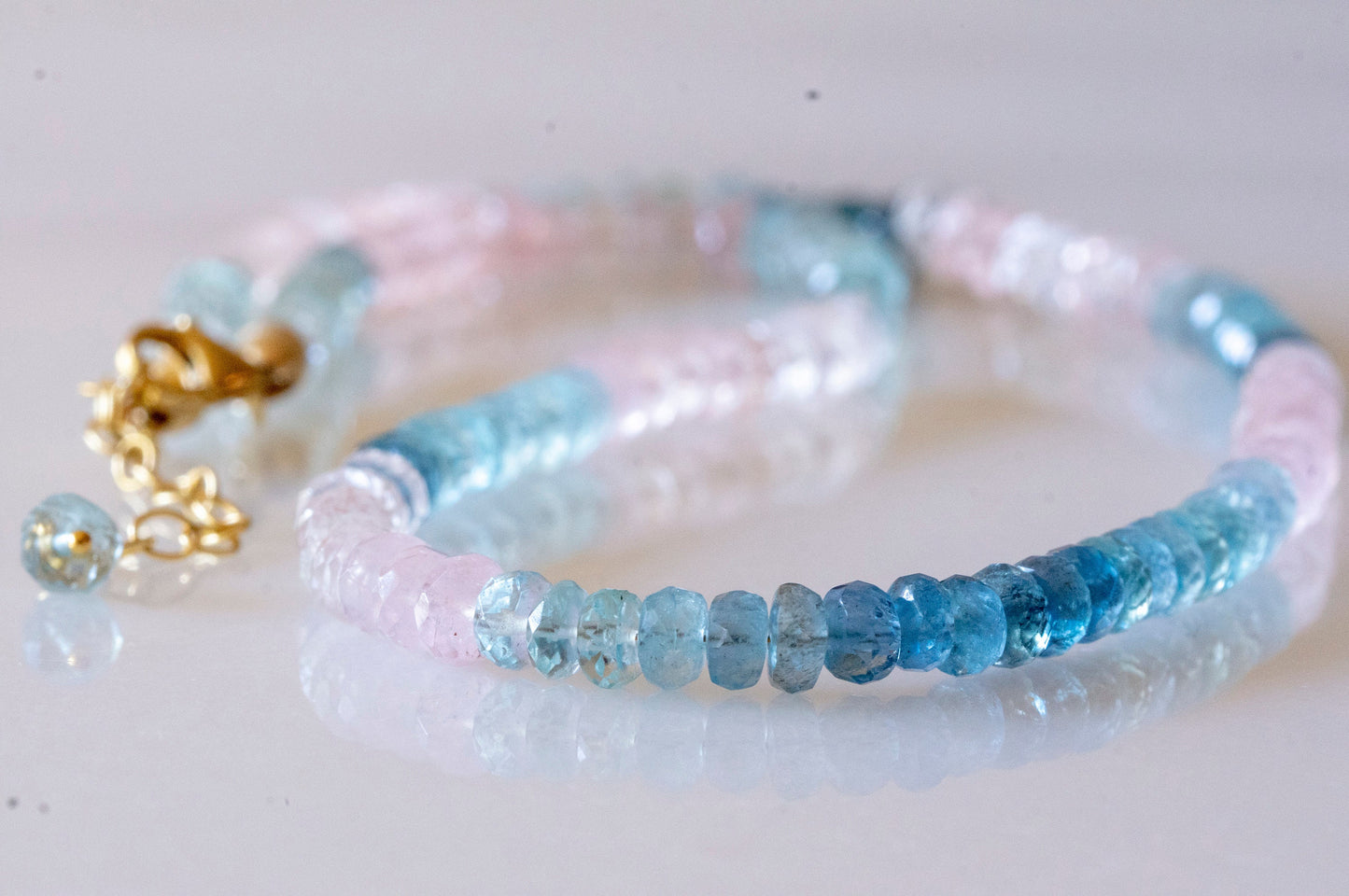 Aquamarine morganite necklace