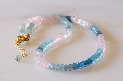 Aquamarine morganite necklace