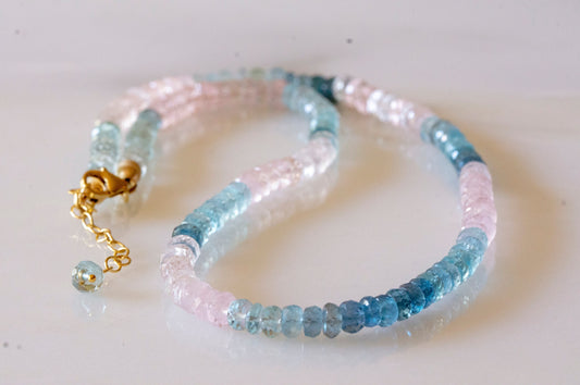 Aquamarine morganite necklace