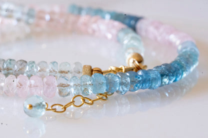 Aquamarine morganite necklace
