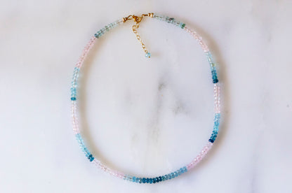 Aquamarine morganite necklace