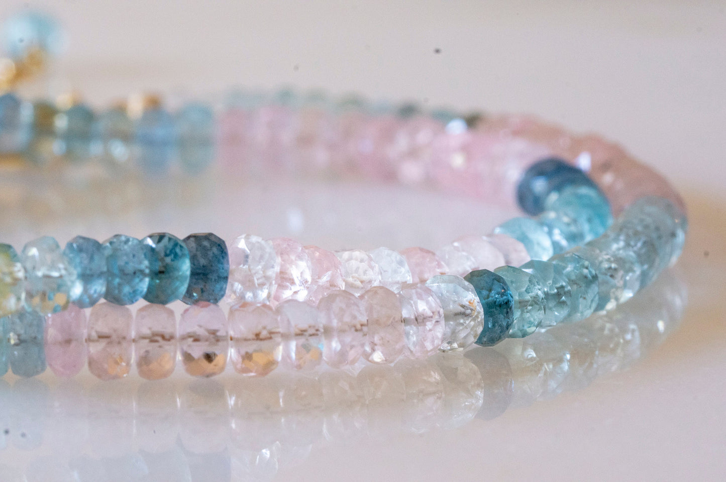 Aquamarine morganite necklace