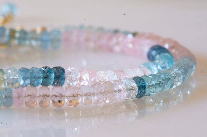 Aquamarine morganite necklace