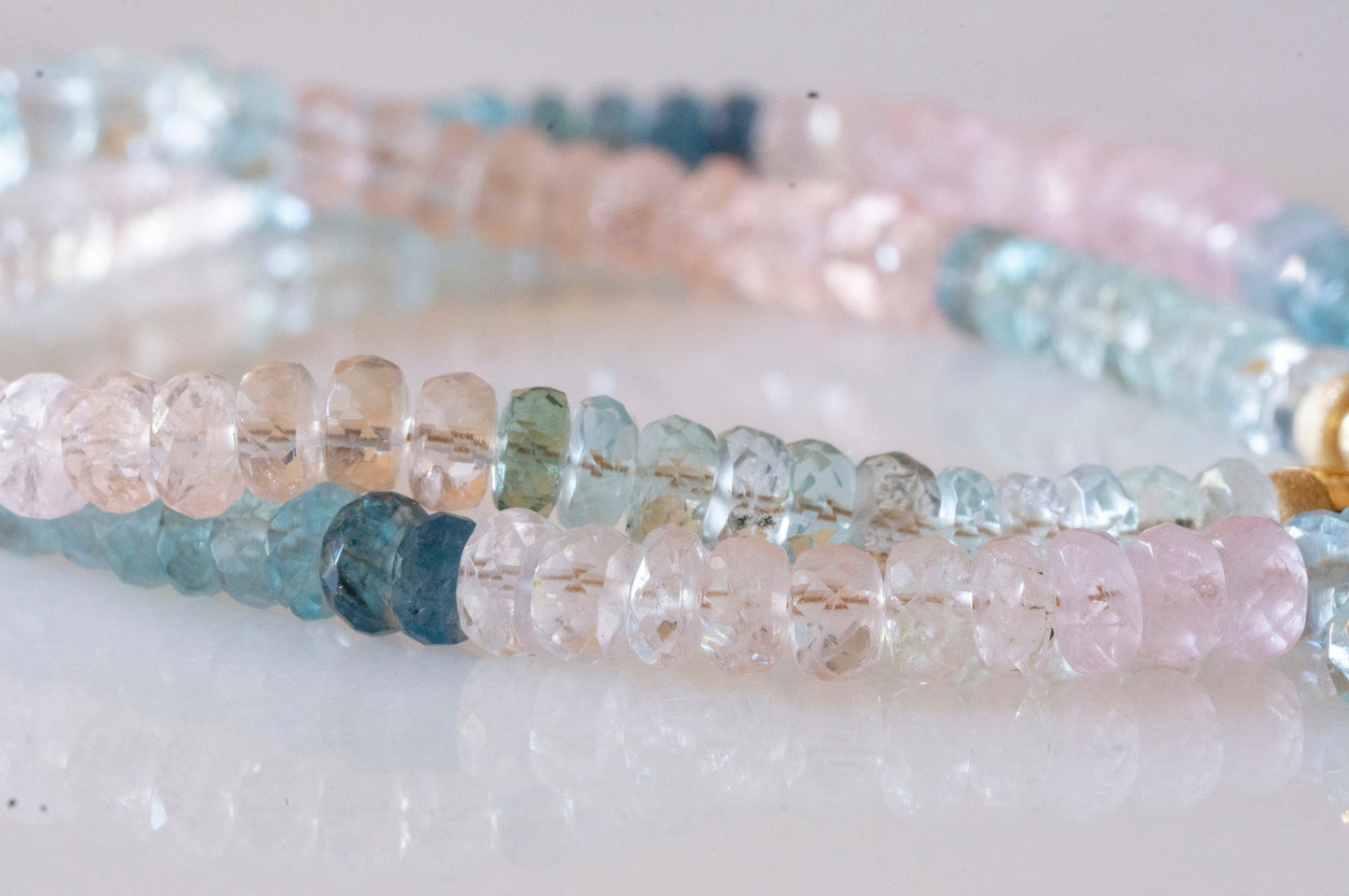 Aquamarine morganite necklace