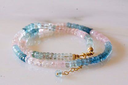 Aquamarine morganite necklace