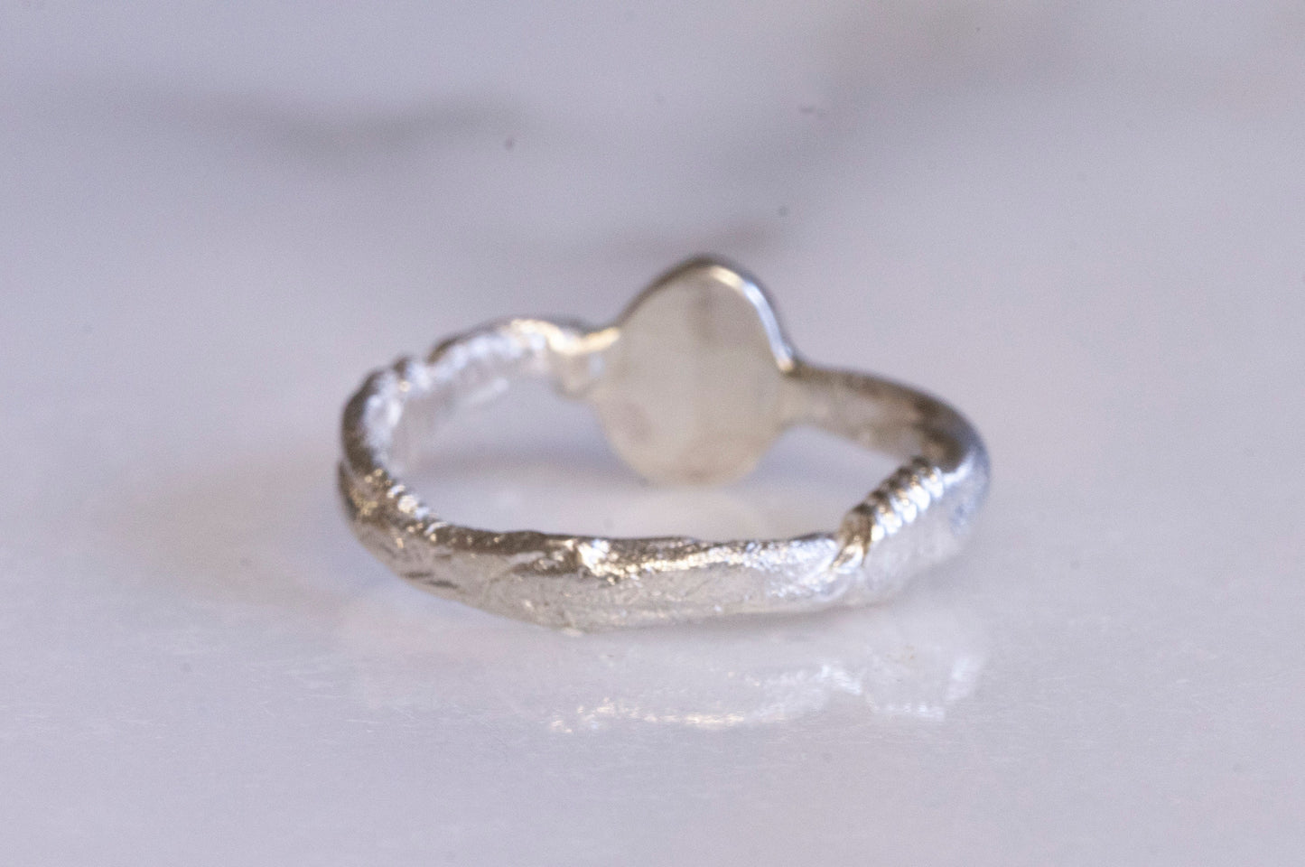 watermelon tourmaline twig texture ring