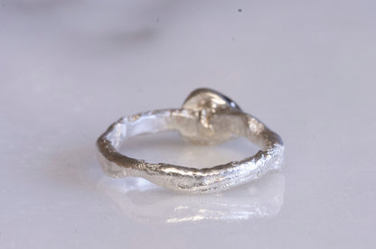 watermelon tourmaline twig textured ring