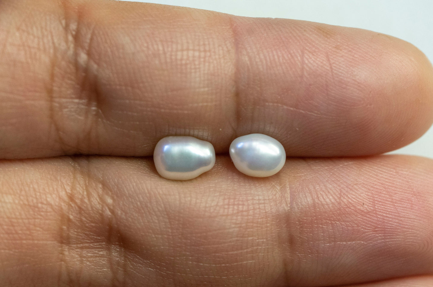 Baroque pearl ear studs