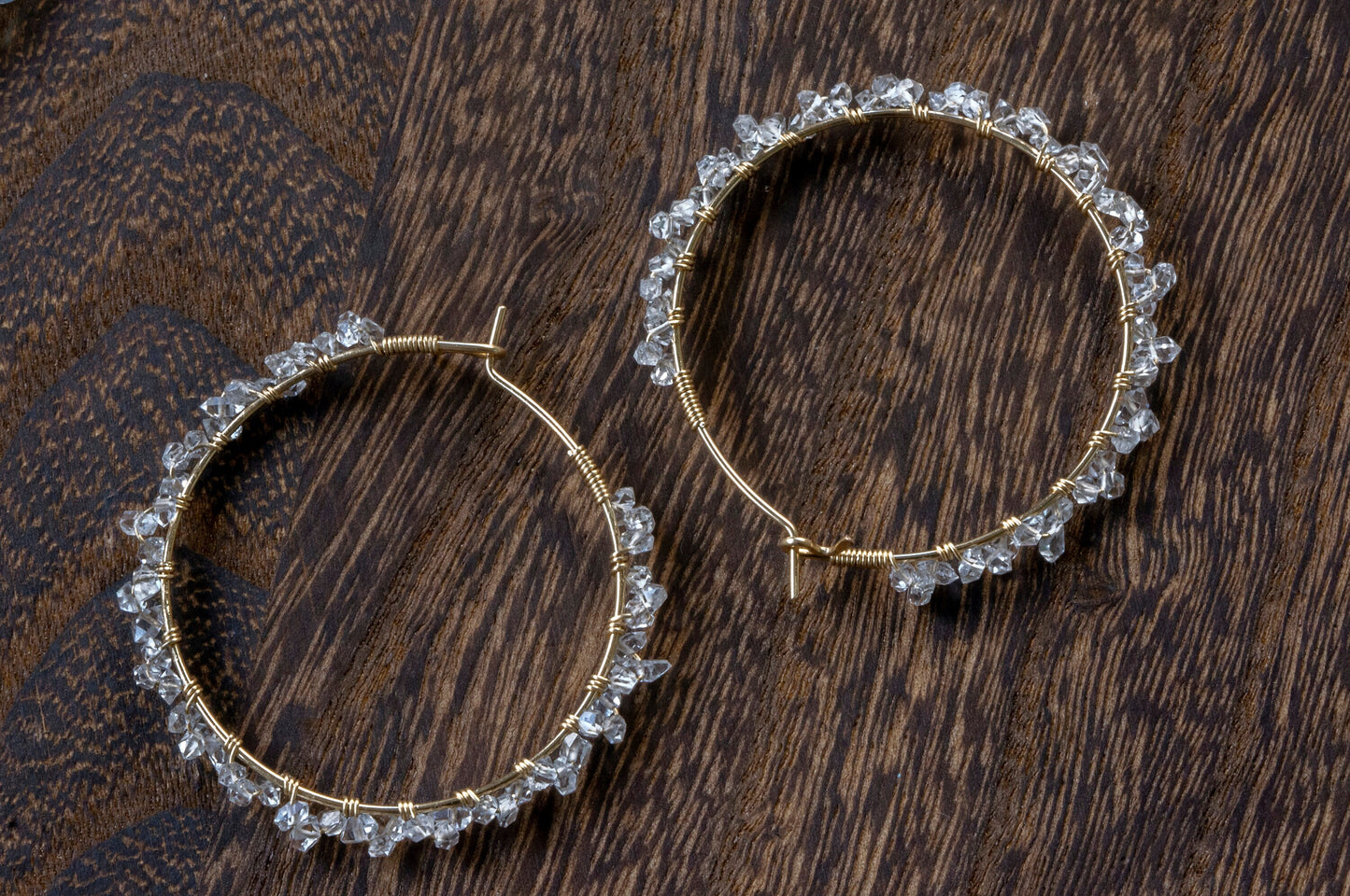 Herkimer diamond hoop earrings