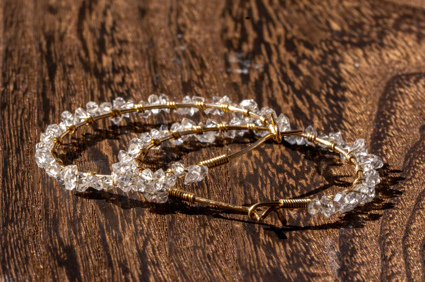 Herkimer diamond hoop earrings