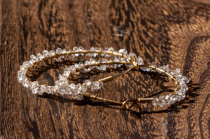 Herkimer diamond hoop earrings