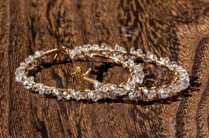 Herkimer diamond hoop earrings