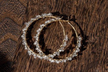Herkimer diamond hoop earrings
