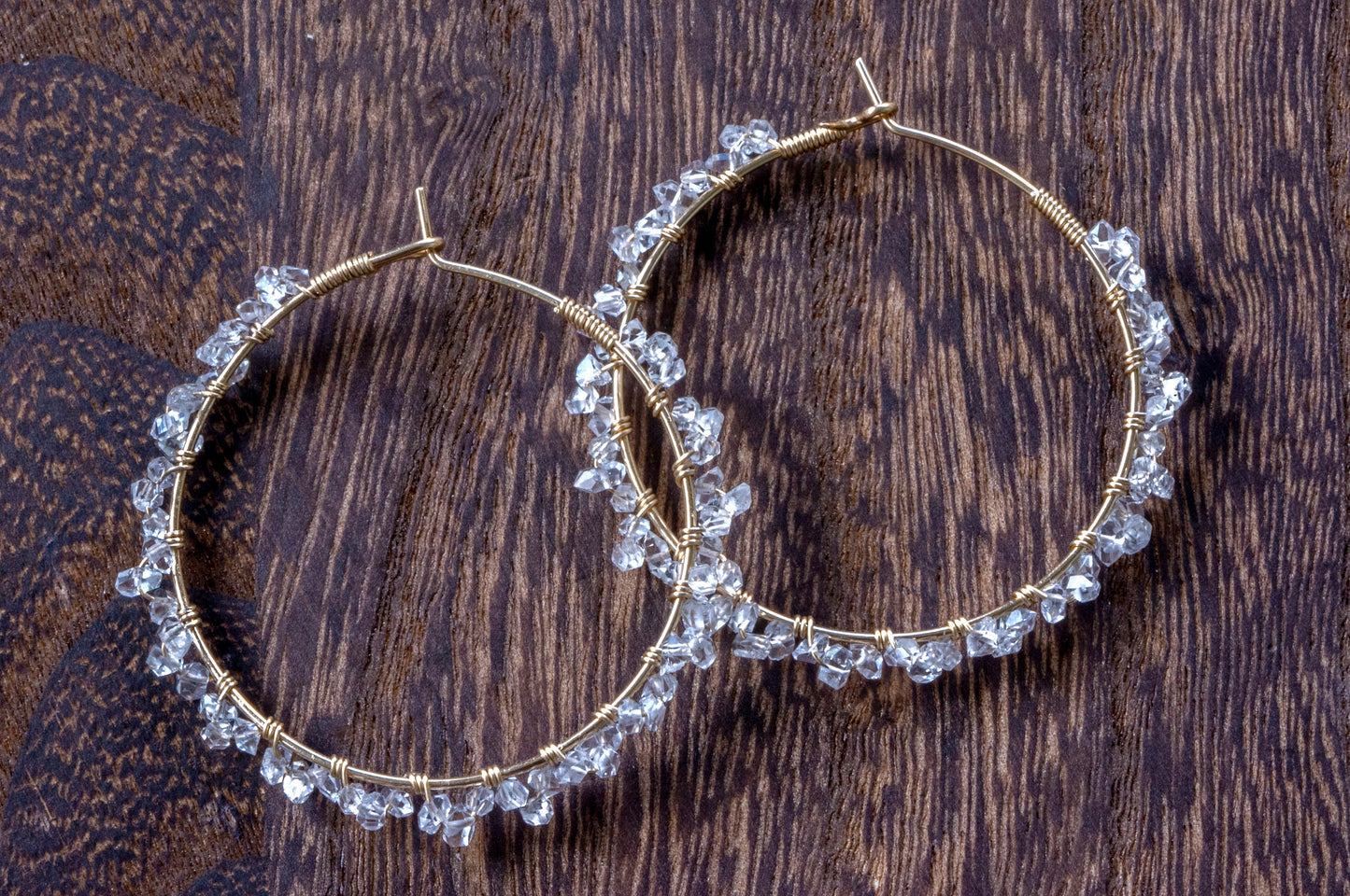 Herkimer diamond hoop earrings