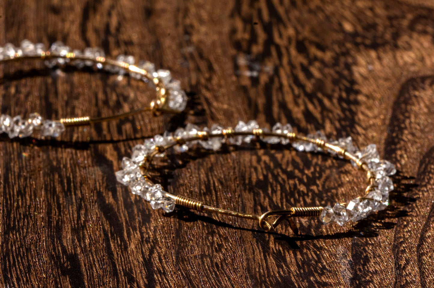 Herkimer diamond hoop earrings
