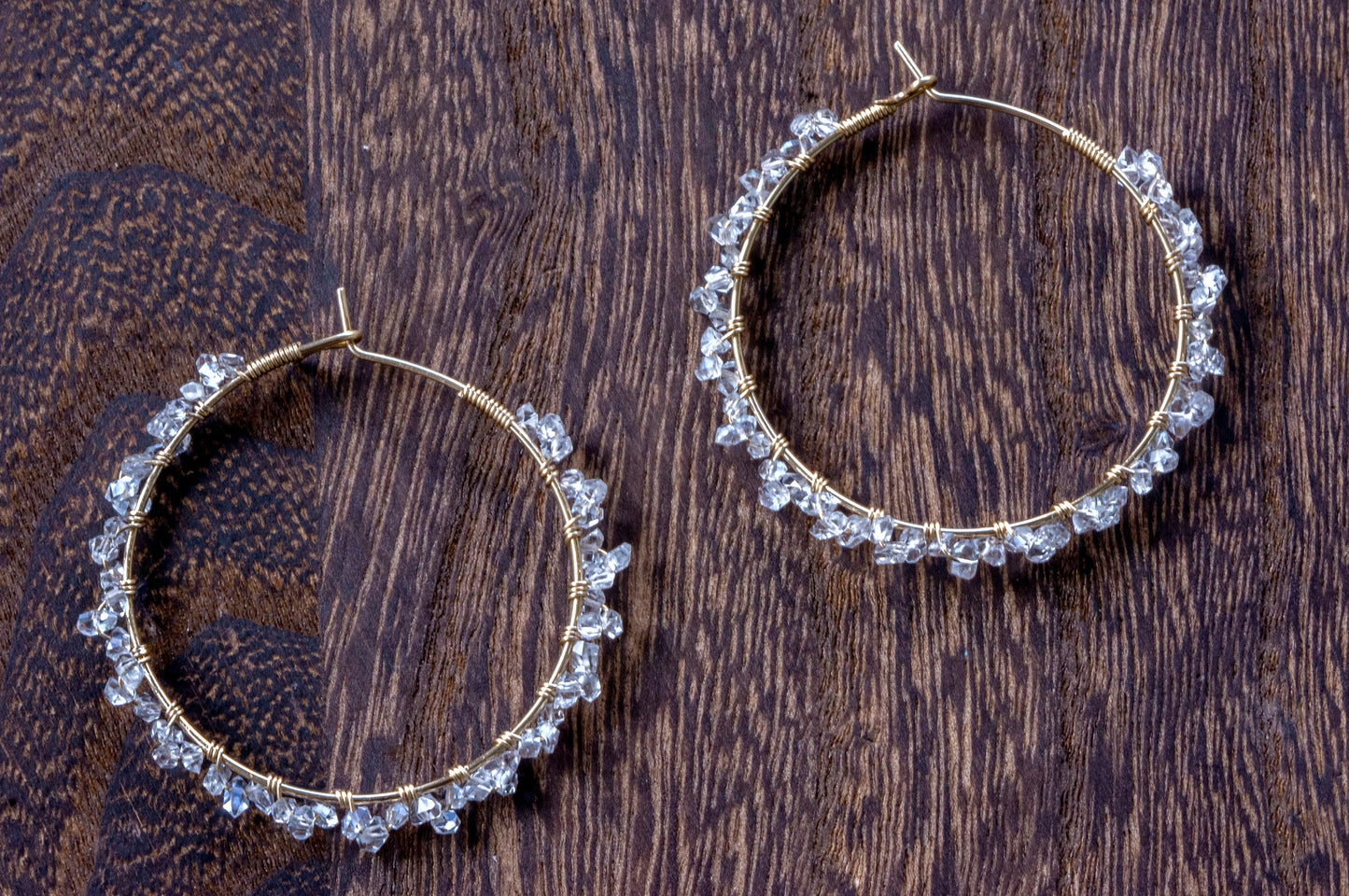 Herkimer diamond hoop earrings