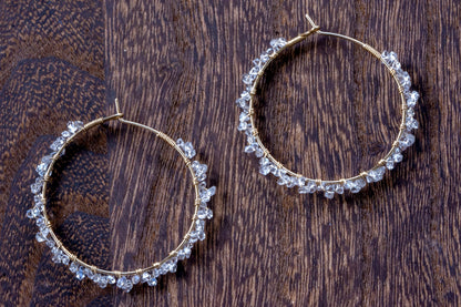 Herkimer diamond hoop earrings
