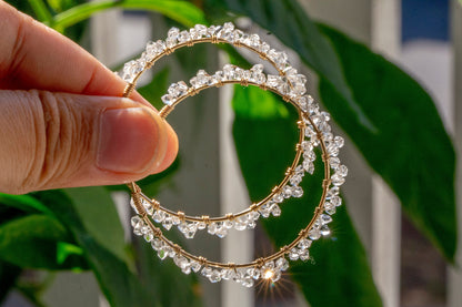 Herkimer diamond hoop earrings
