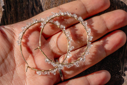Herkimer diamond hoop earrings