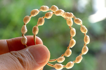 Baroque pearl hoop earrings