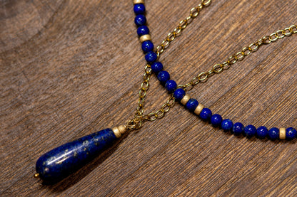 Lapis Lazuli gold filled stacking necklace