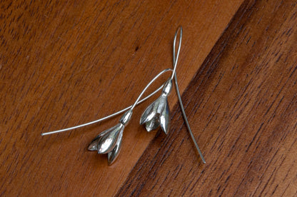 Snowdrop sterling silver earrings