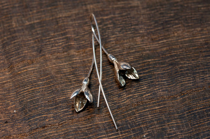 Snowdrop sterling silver earrings