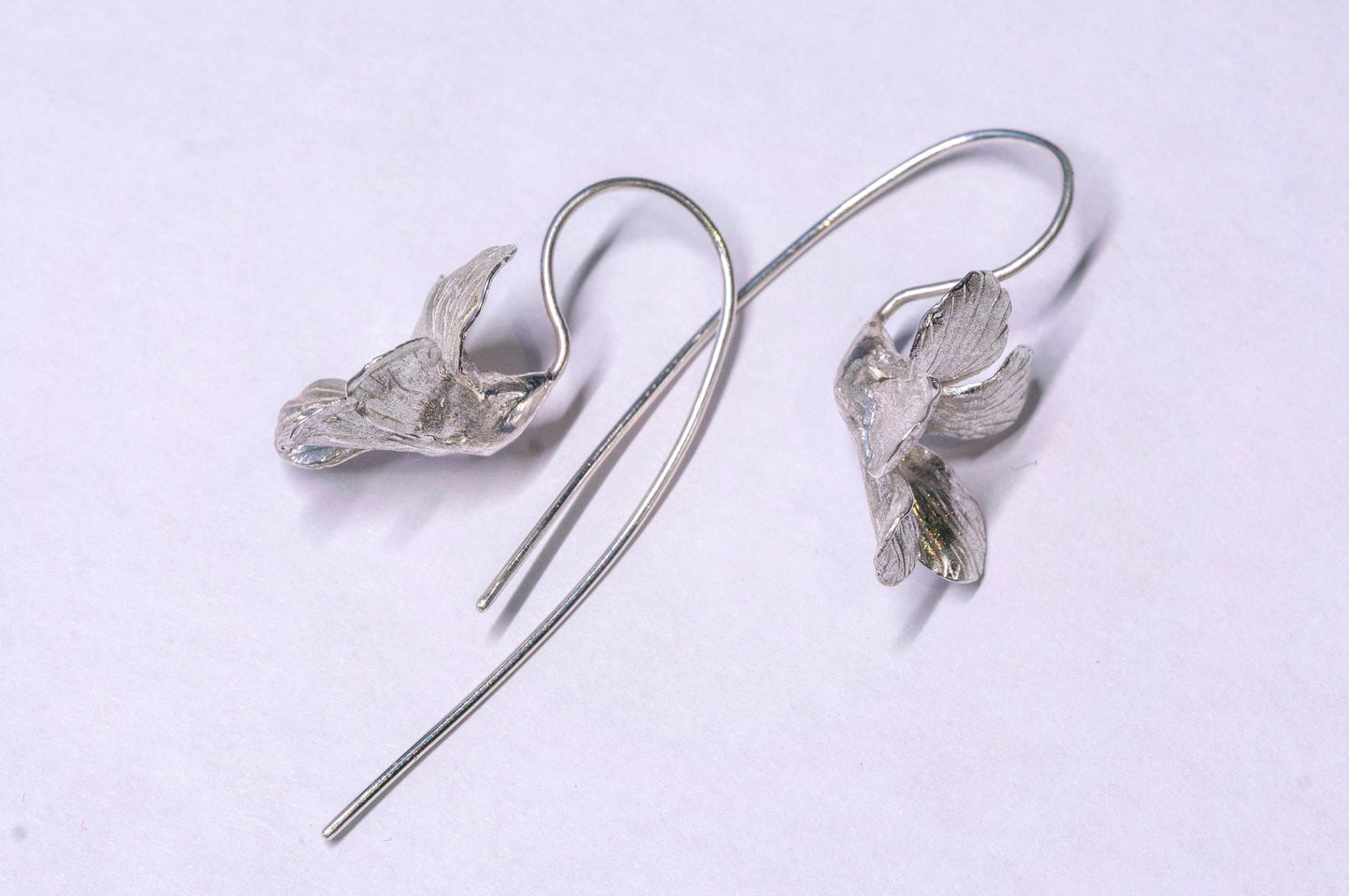 Violet sterling silver earrings
