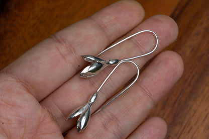 Snowdrop sterling silver earrings