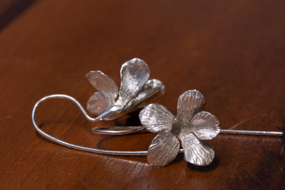 Violet sterling silver earrings